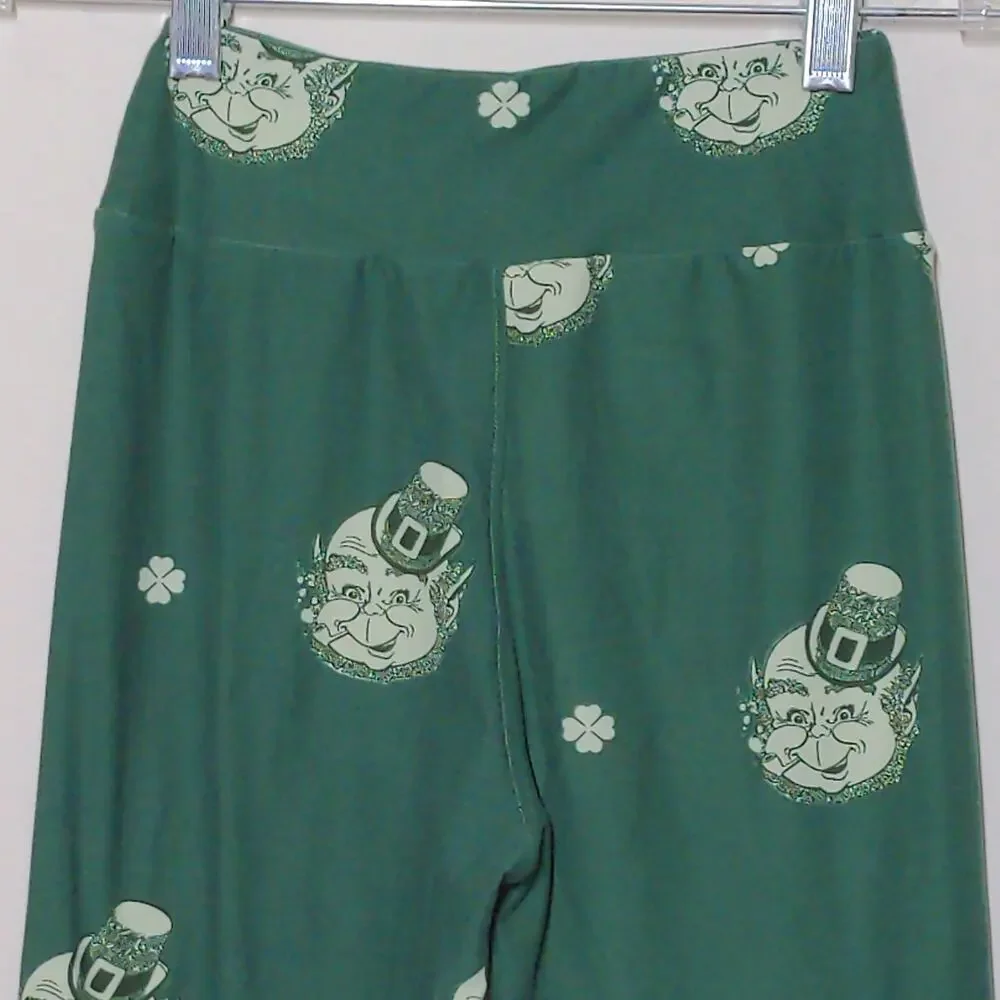 LuLaRoe Leggings in Leprechaun Print Shamrocks – Tween